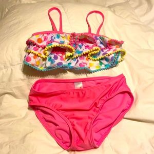 Cat & Jack new 2 piece pooka dotted swim suit